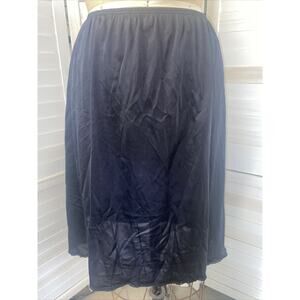 Vintage Lingerie Vassarette Black Nylon/Lace Half Slip Size Large 24” length